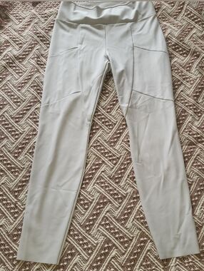 Athleta Stellar City Tight Ivory Seam-Detail High-Rise Athleisure Leggings   8